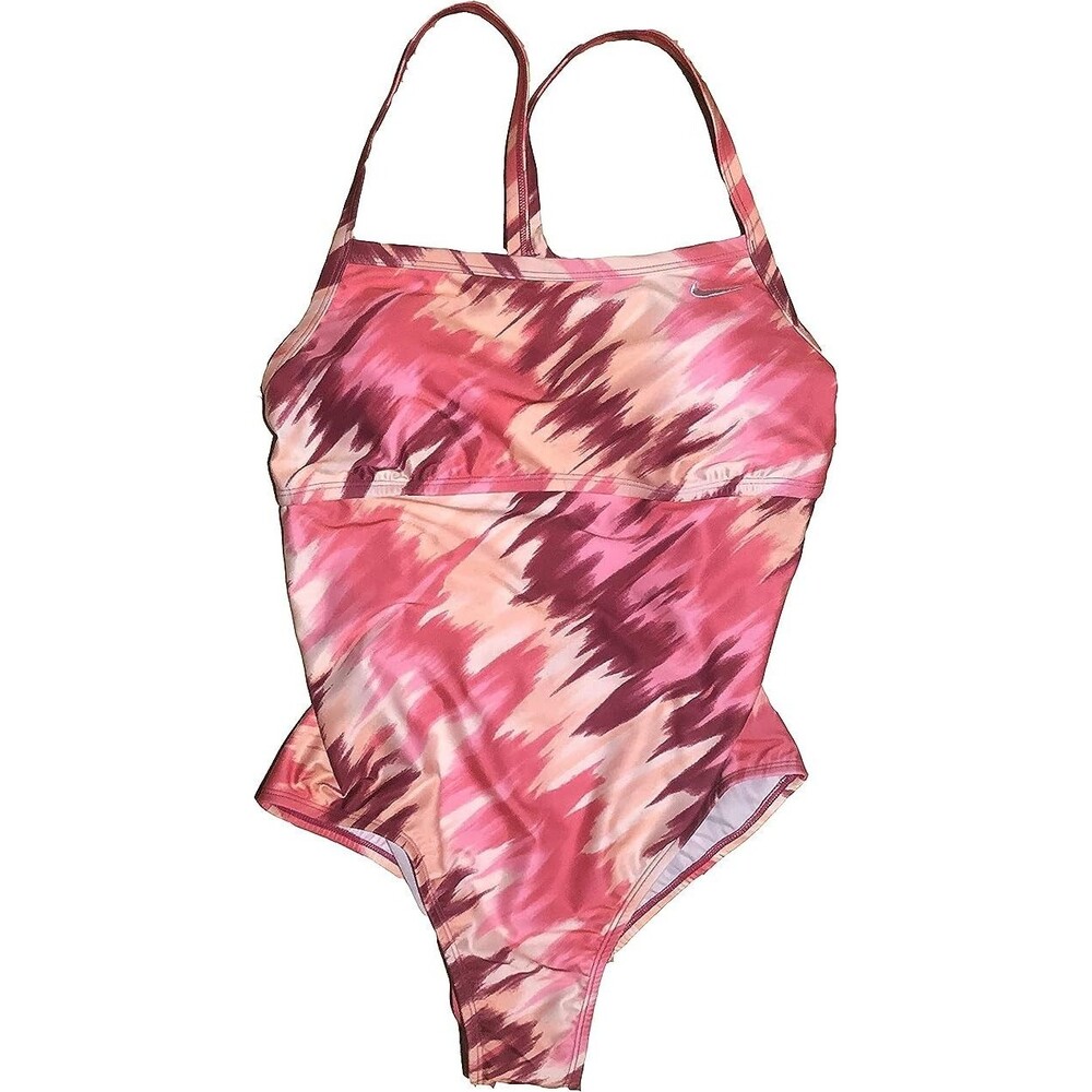 NEW NIKE Large Women's Swimsuit Chest Support Racerback One Piece Sport